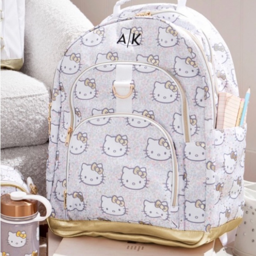 Hello Kitty Kids Backpack - White and Gold Accents